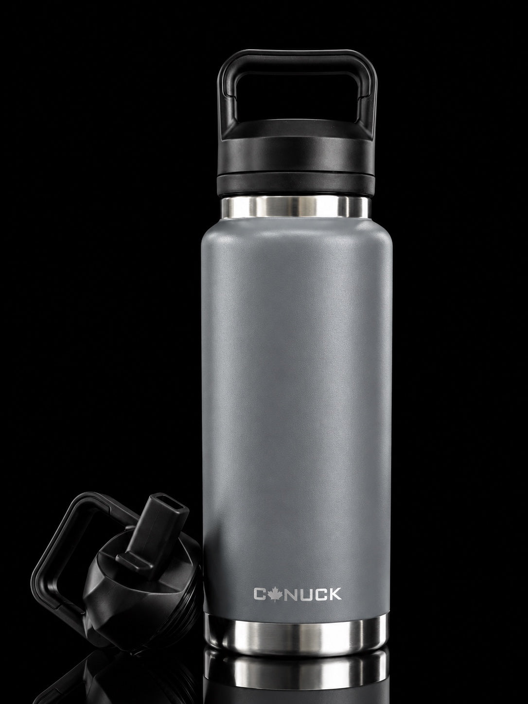 Canuck Canada 36oz water bottle in grey