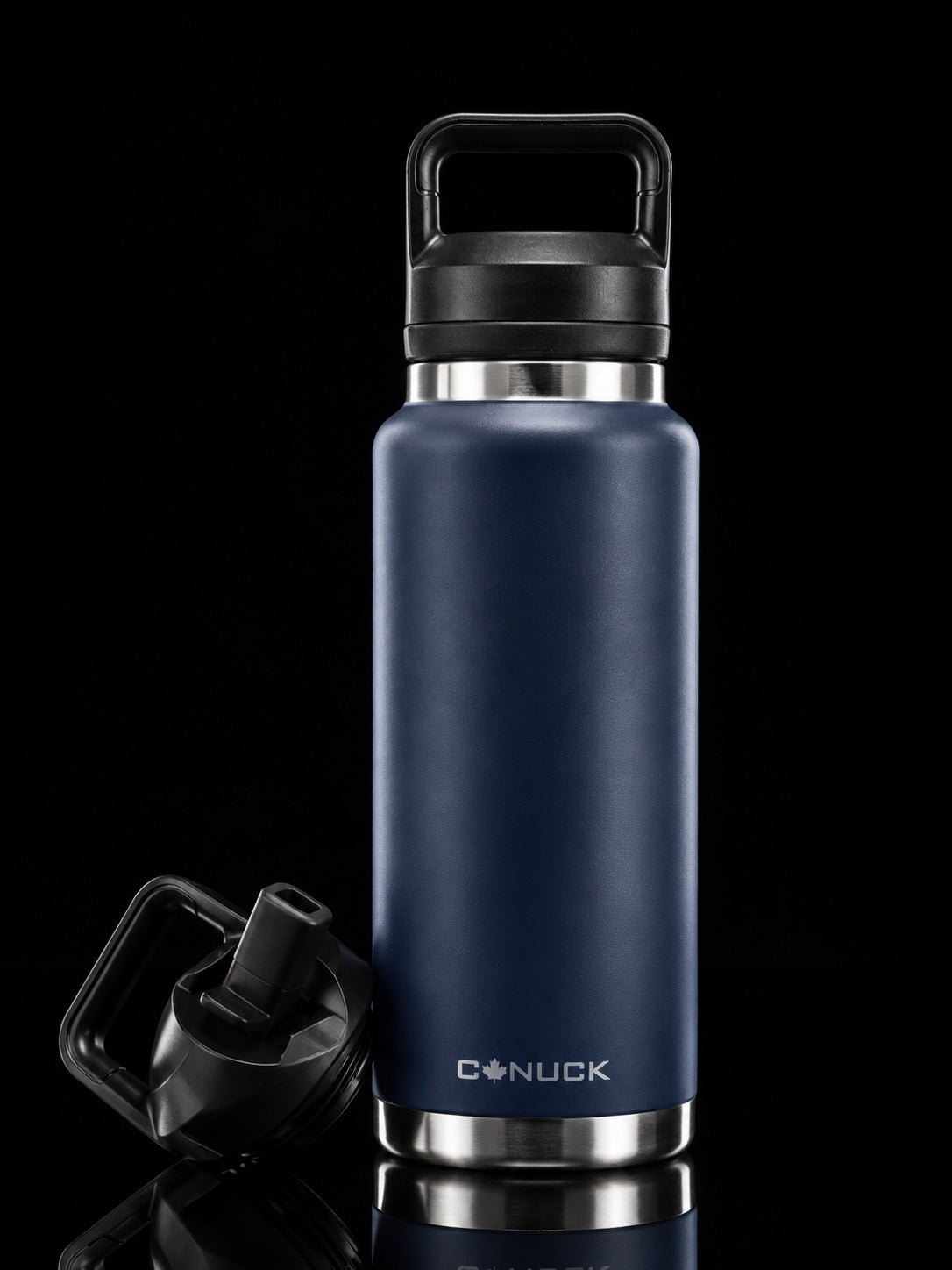 Canuck Canada 36oz water bottle in navy blue